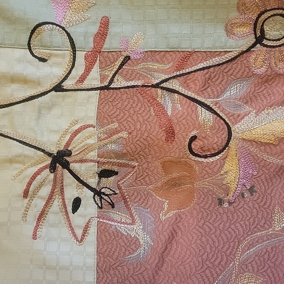 Alex Kim-Pink,bge,green jkt. with embroidered flowers and patchwork. Size M. NWT - Picture 9 of 12